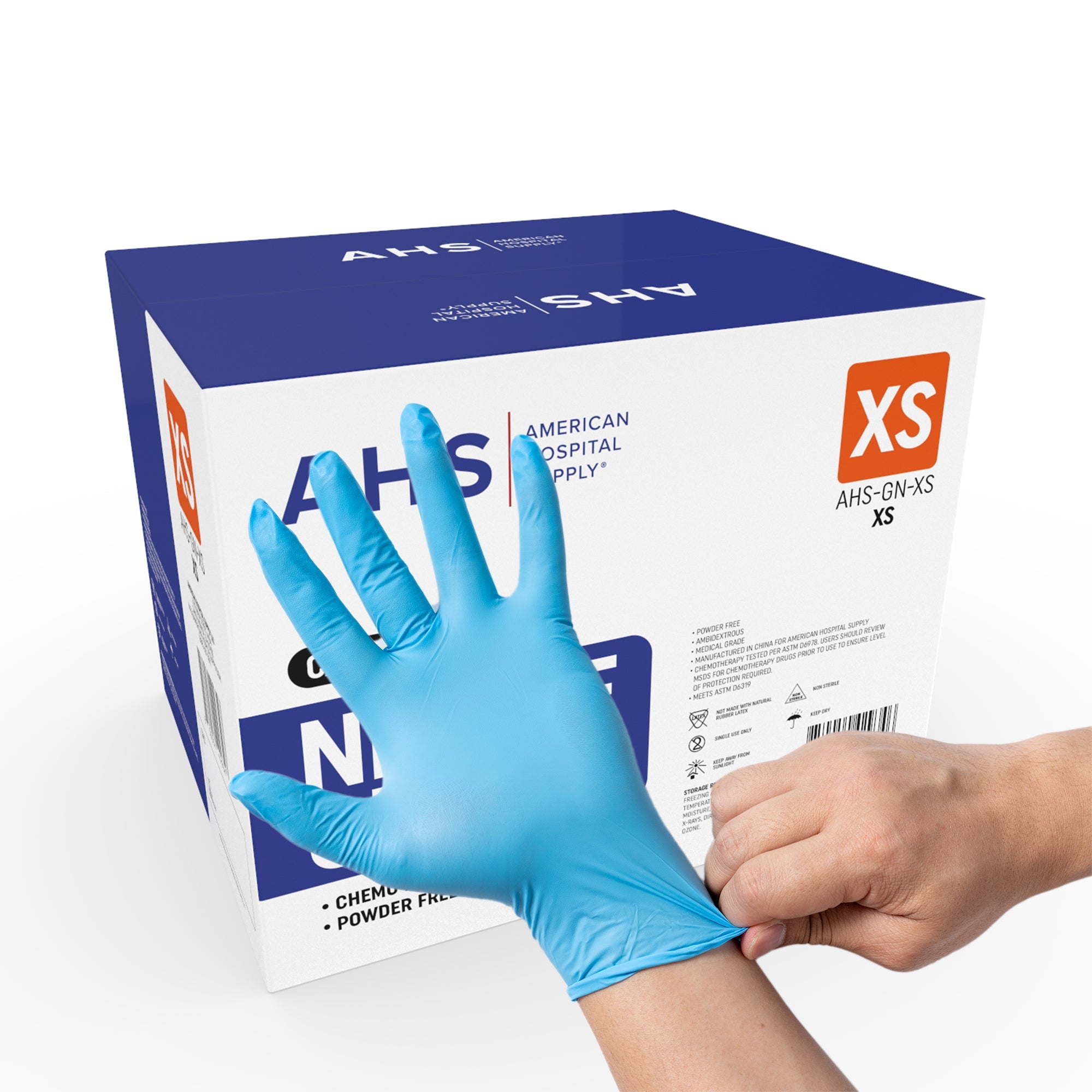 AHS Disposable Nitrile Exam Gloves, MM, Chemo-Rated
