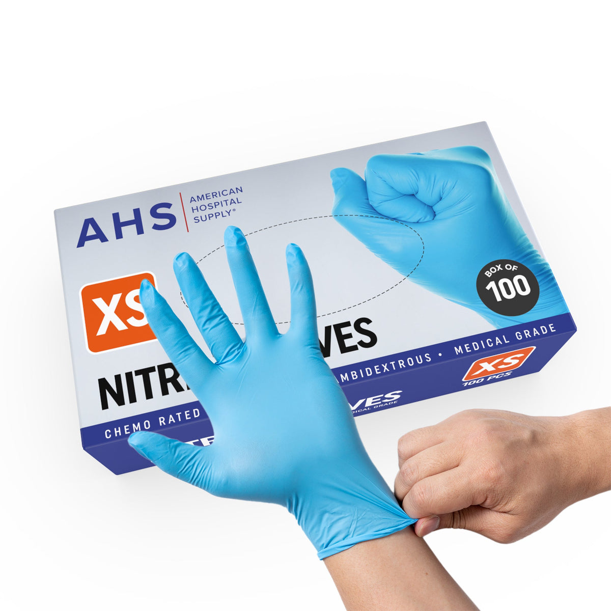 AHS Disposable Nitrile Exam Gloves, 3.5 MM, Chemo - Rated - American Hospital Supply