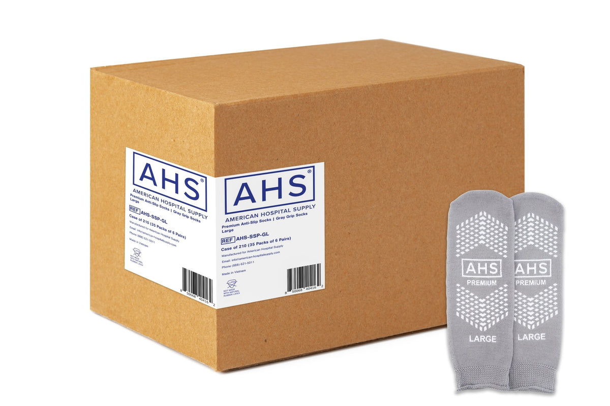 AHS Premium Hospital Socks with Grippy Anti - Slip Tread - American Hospital Supply