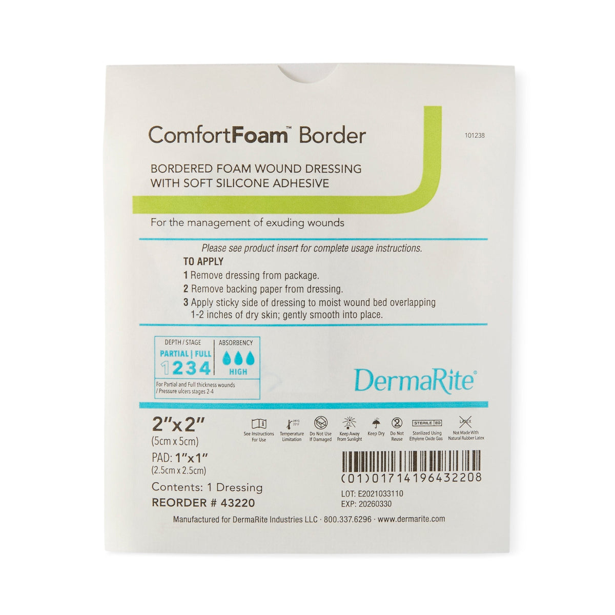 ComfortFoam™ Border Silicone Adhesive with Border Silicone Foam Dressing - American Hospital Supply