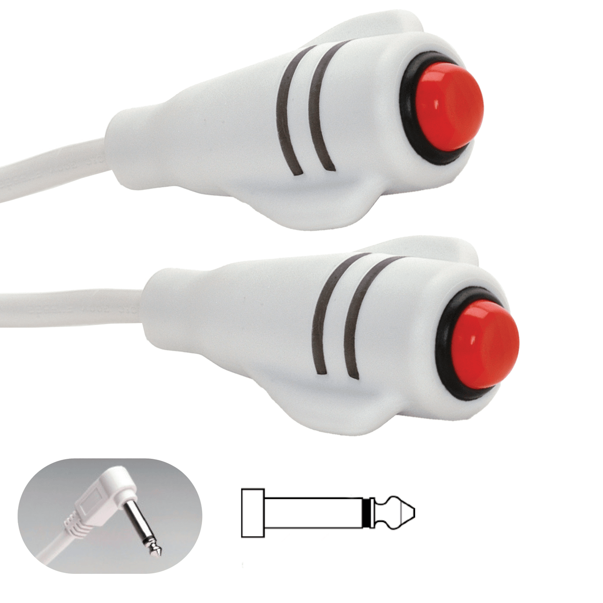 DuraCall Call Cord, 1/4" phone plug, white, double - American Hospital Supply