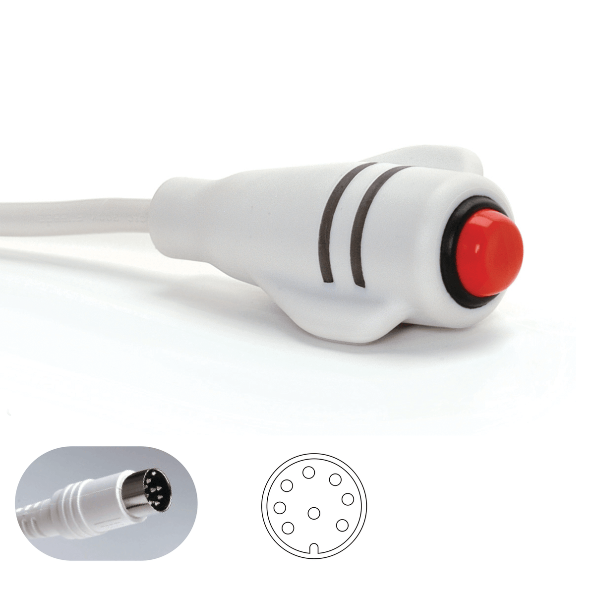 DuraCall Call Cord for TekTone Tek - CARE300III, 8 - pin DIN, White - American Hospital Supply