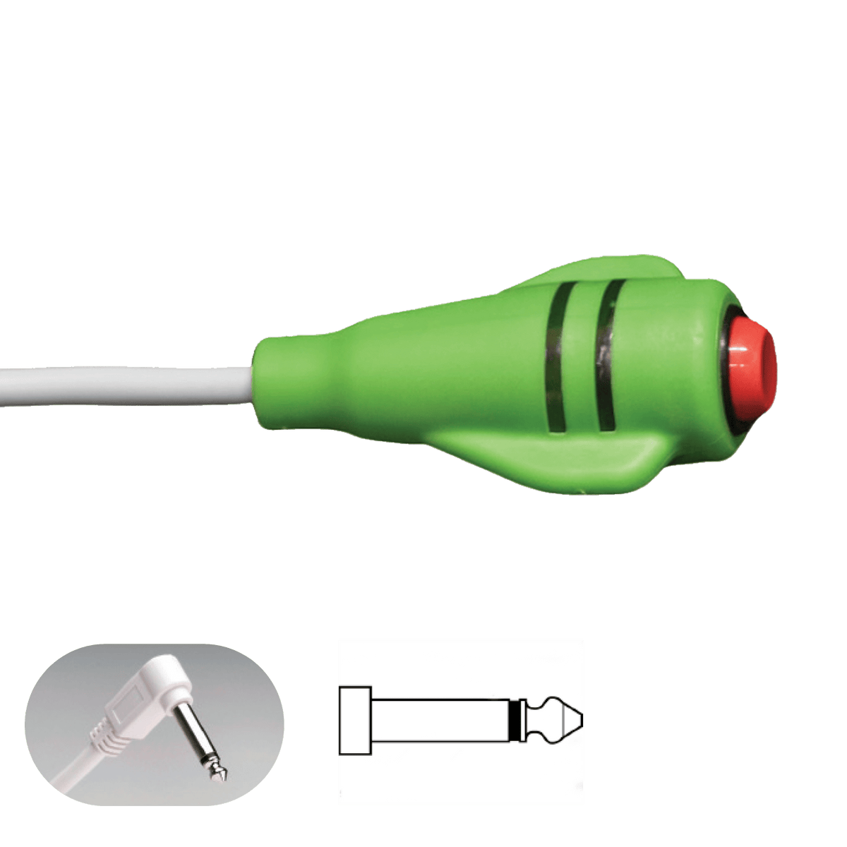 DuraColor Call Cord, 1/4" phone plug, green - American Hospital Supply