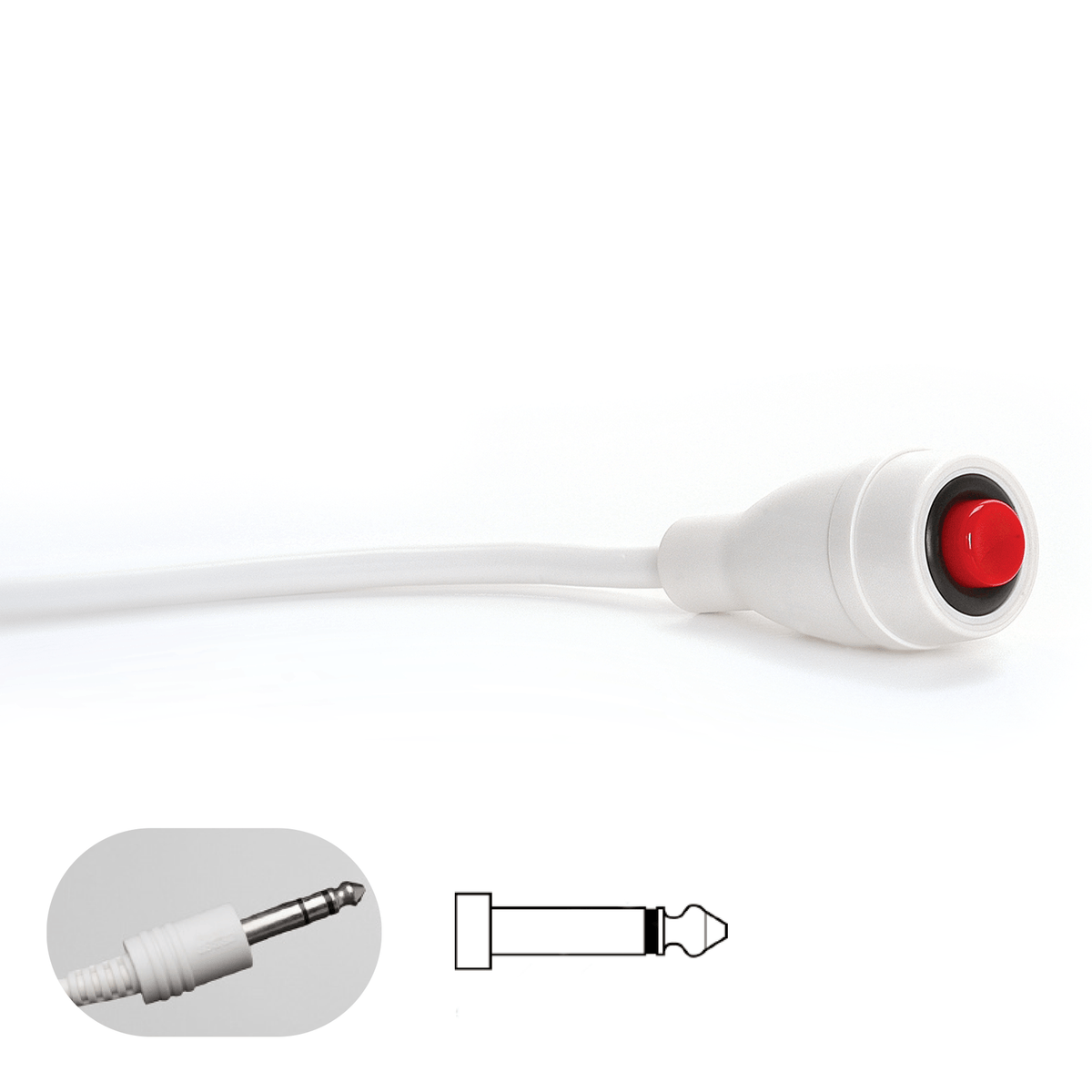 EconoCall Call Cord, Straight 1/4" Phone Plug, White - American Hospital Supply