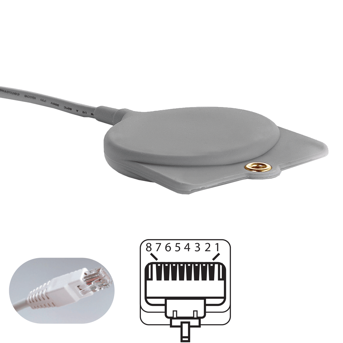 GeriCall Call Cord for Simplex, TekTone, Critical Alert, RJ45 8 - pin, grey, 10ft - American Hospital Supply