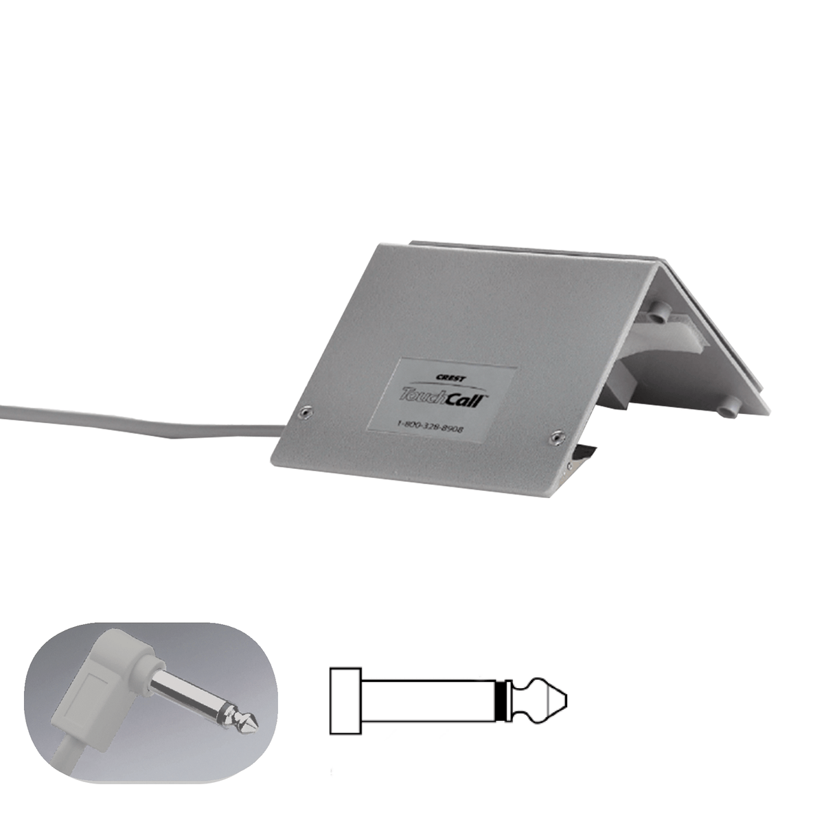 TouchCall Call Cord, 1/4" phone plug, grey, 10' - American Hospital Supply