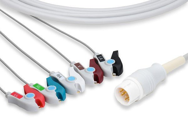 5 Leads Pinch/Grabber - Direct-Connect ECG Cables - American Hospital Supply