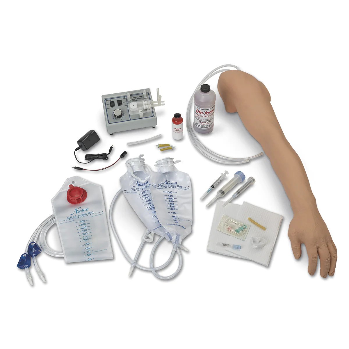 Advanced Venipuncture and Injection Arm Trainer with IV Arm Circulation Pump - American Hospital Supply