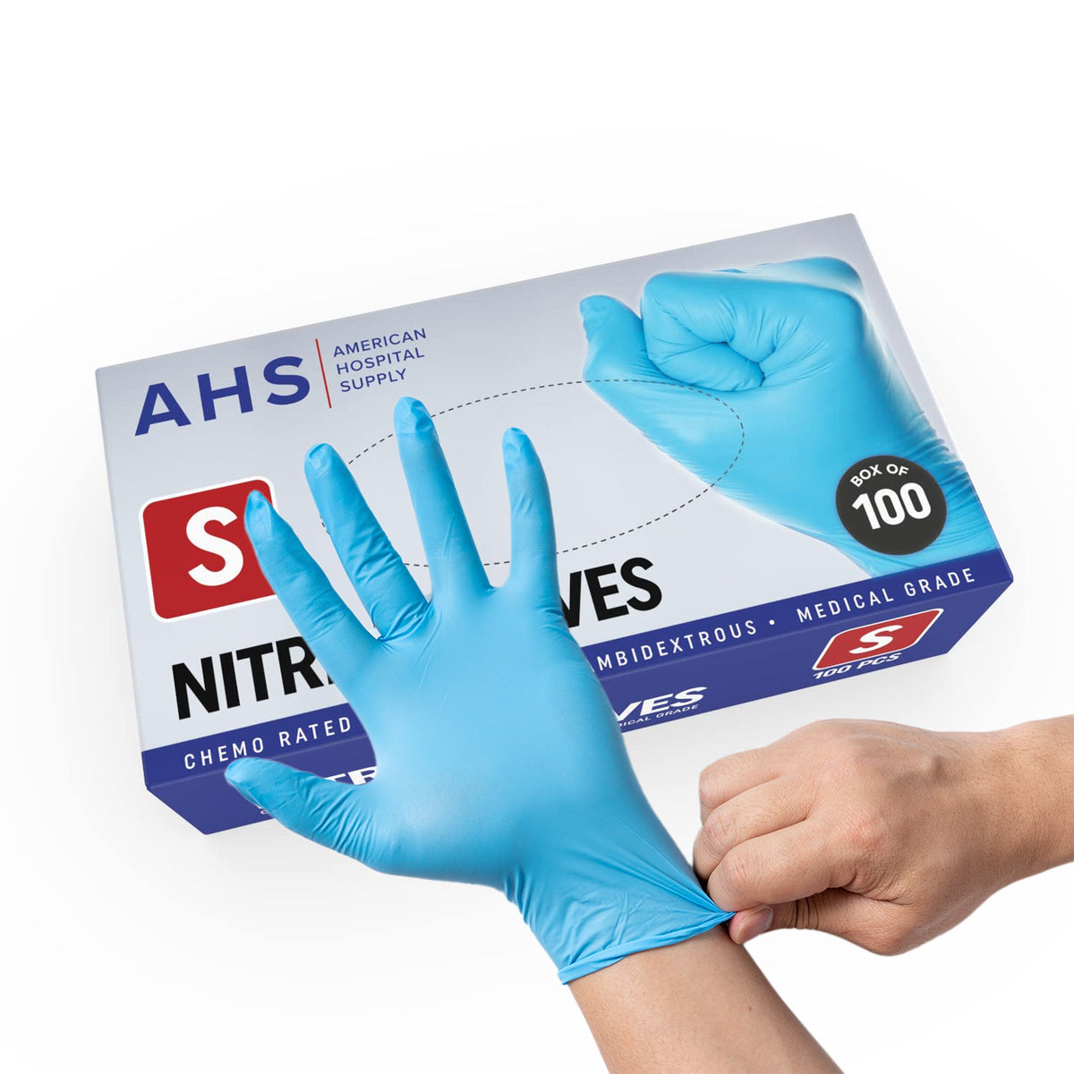 AHS Disposable Nitrile Exam Gloves, 3.5 MM, Chemo-Rated - American Hospital Supply