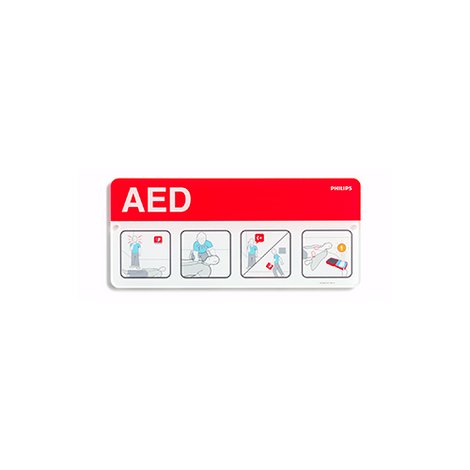 HeartStart AED Awareness Placard, Red - American Hospital Supply