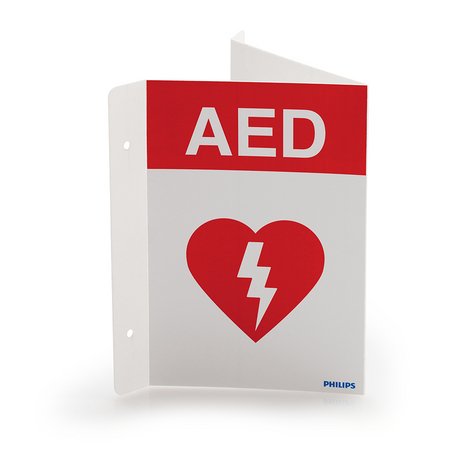 HeartStart AED Wall Sign, Red - American Hospital Supply