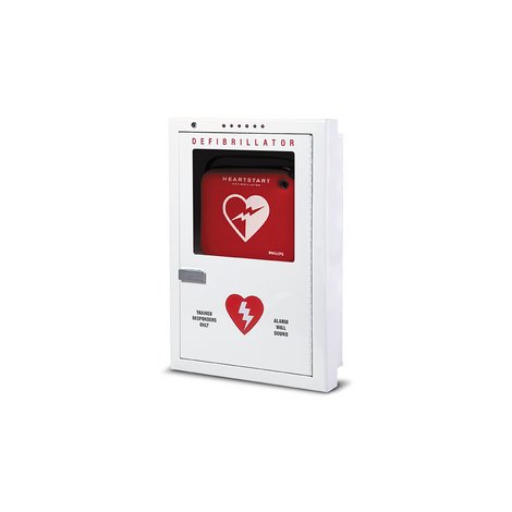 HeartStart Defibrillator Cabinet, Premium, Semi-recessed - American Hospital Supply