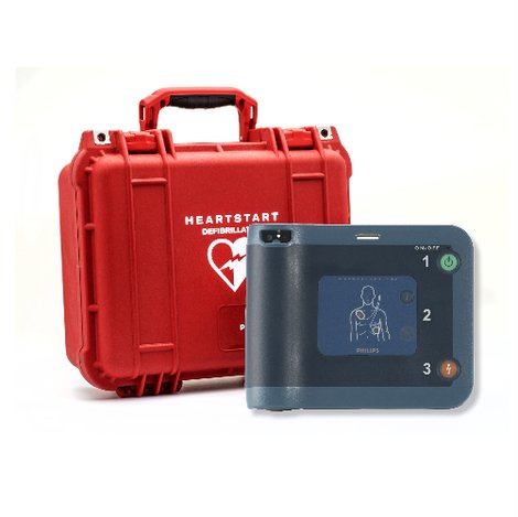 HeartStart FRx AED with Plastic Waterproof Shell Carry Case - American Hospital Supply