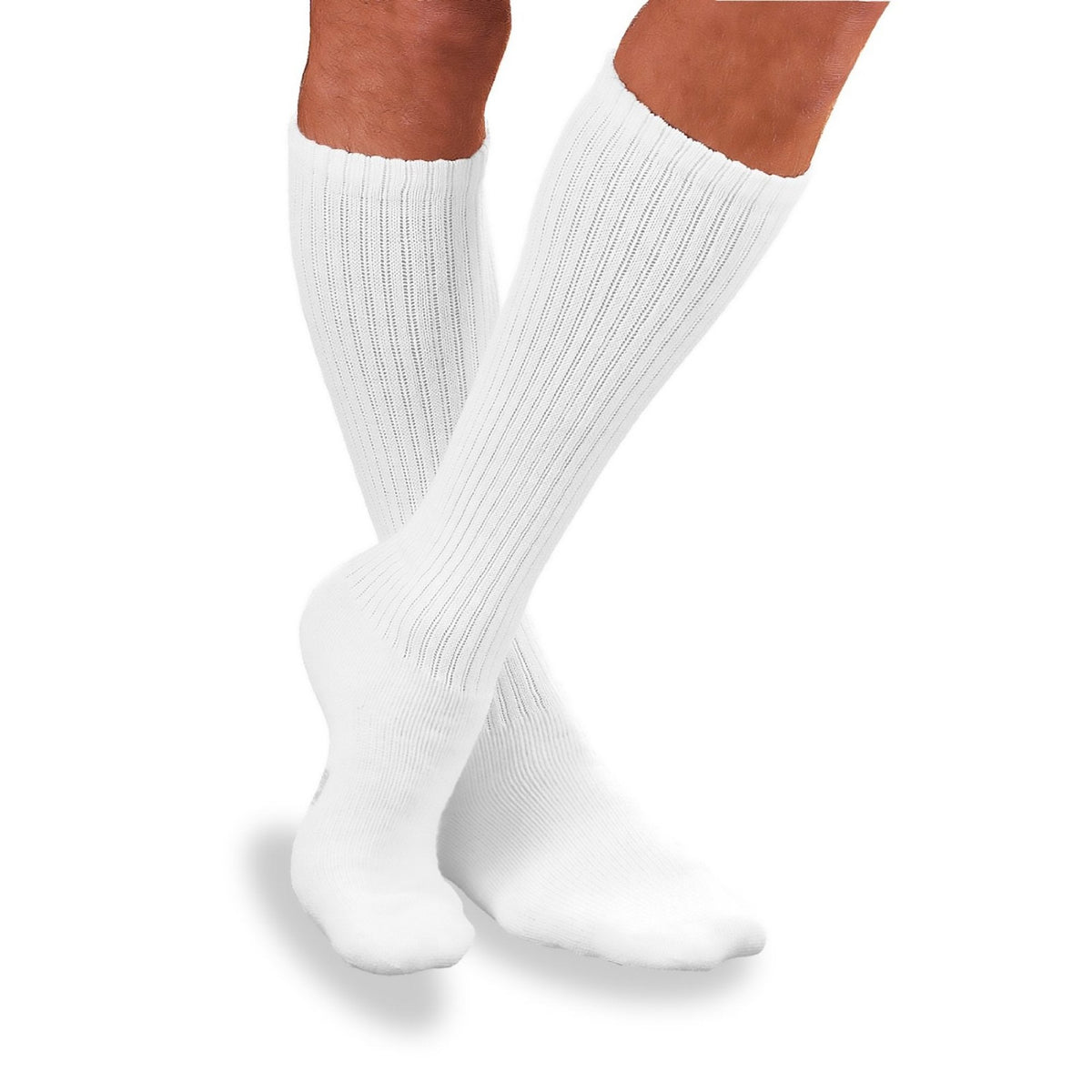 JOBST SensiFoot Diabetic Compression Socks, Knee High, White, Closed Toe, Large, 1 Pair - American Hospital Supply