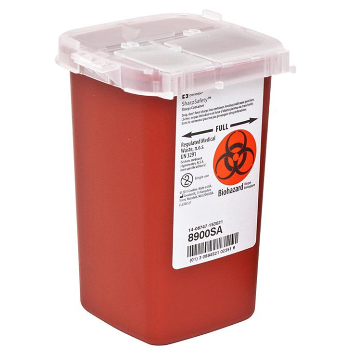 Kendall Healthcare SharpSafety™ Autodrop™ Phlebotomy Container 1 Quart, Red - American Hospital Supply