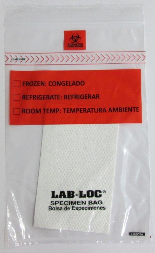 LAB-LOC® Specimen Transport Bag with Document Pouch and Absorbent Pad - American Hospital Supply
