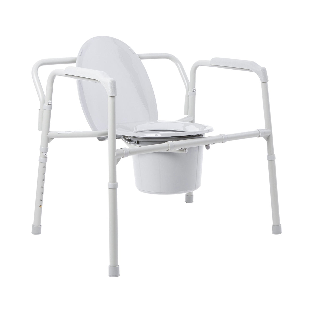 McKesson Fixed Arm Steel Folding Commode Chair, 15½ – 22 Inch - American Hospital Supply