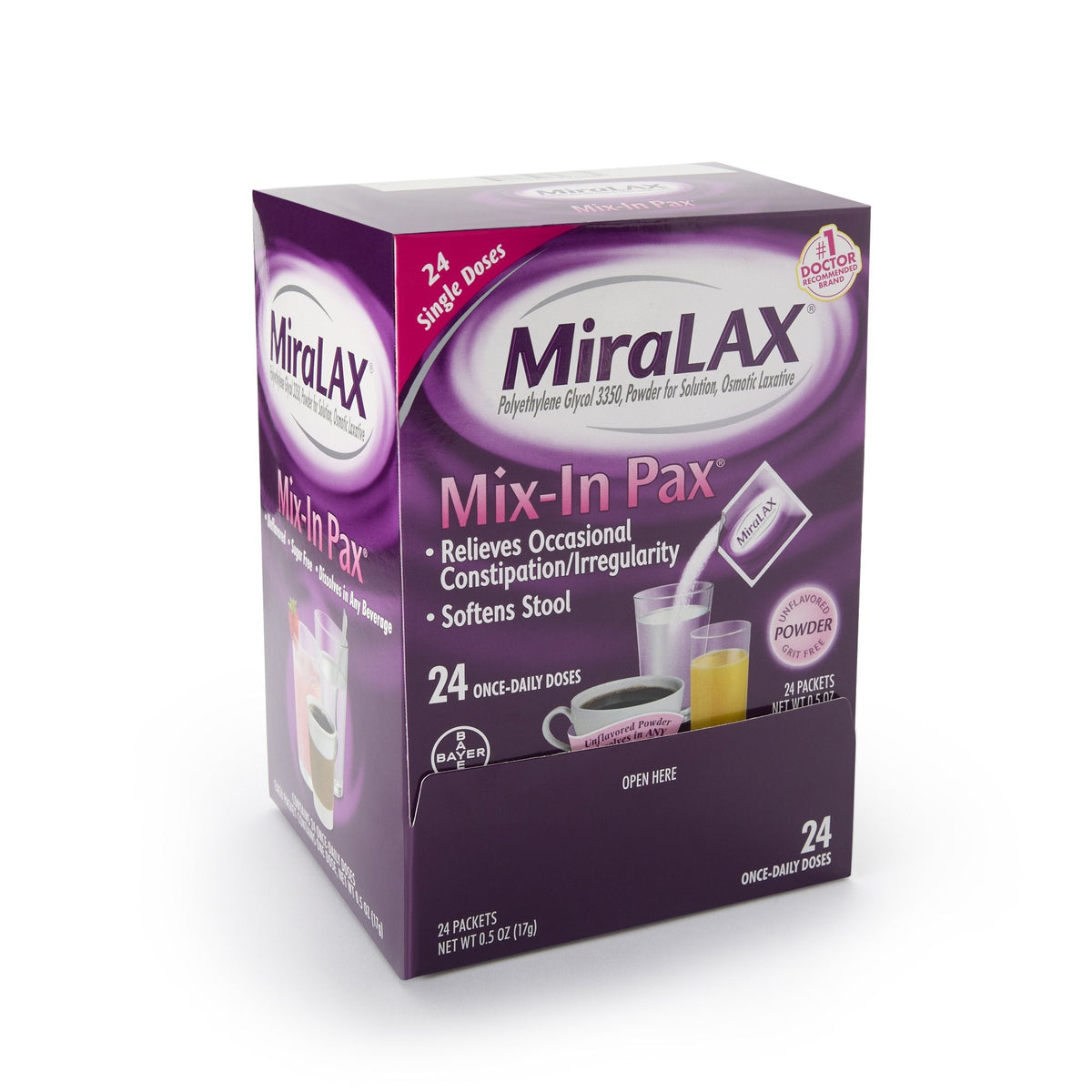 MiraLAX Laxative Powder for Constipation Relief (1x24) - American Hospital Supply