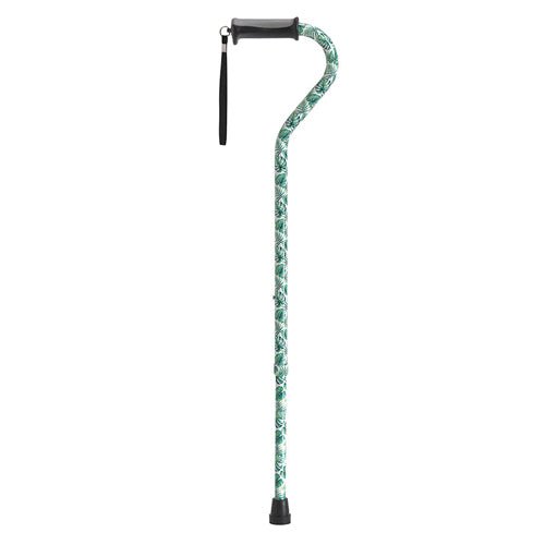 Offset Cane With Gel Grip Green Leaves - American Hospital Supply