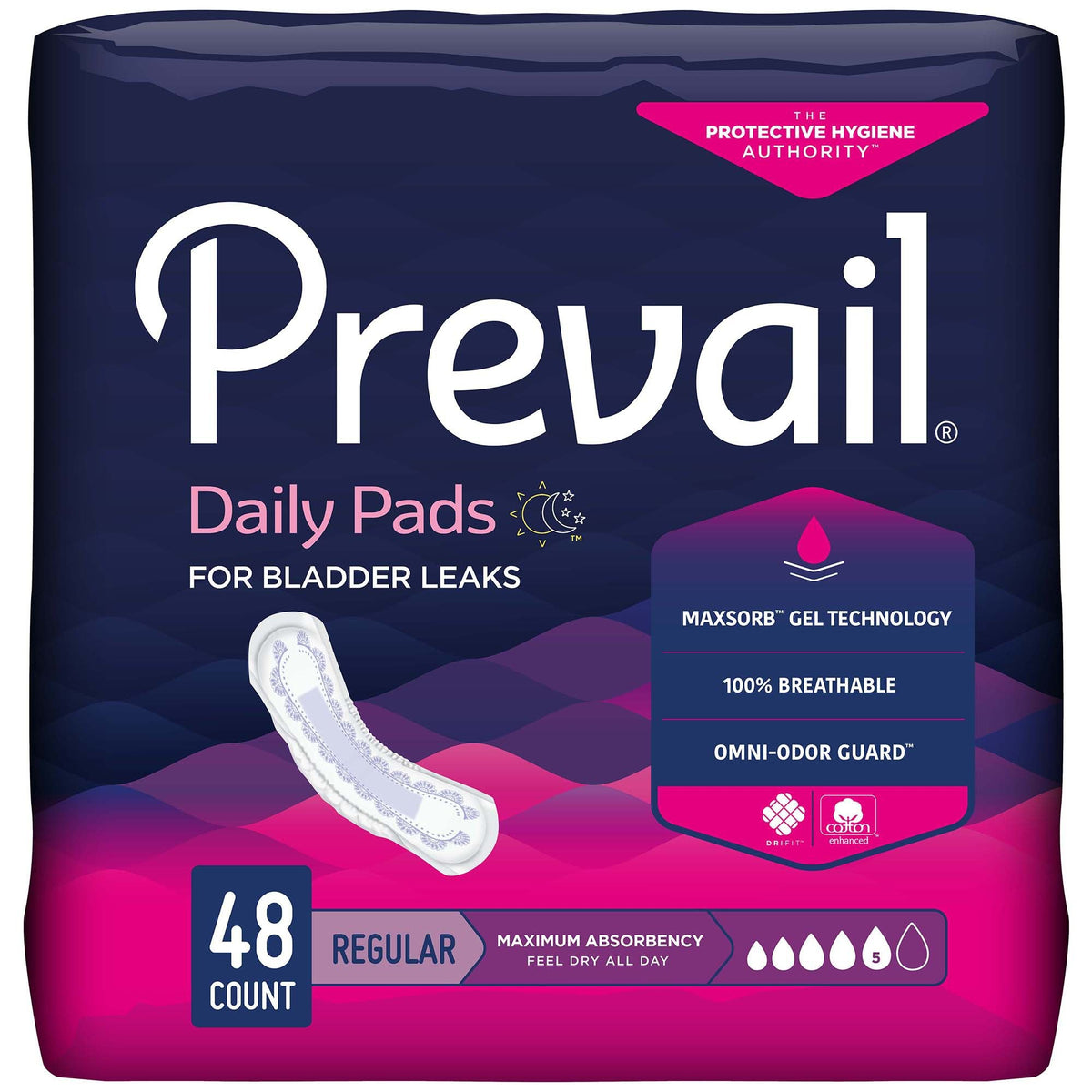 Prevail® Daily Pads Maximum Bladder Control Pad, 11-Inch Length - American Hospital Supply