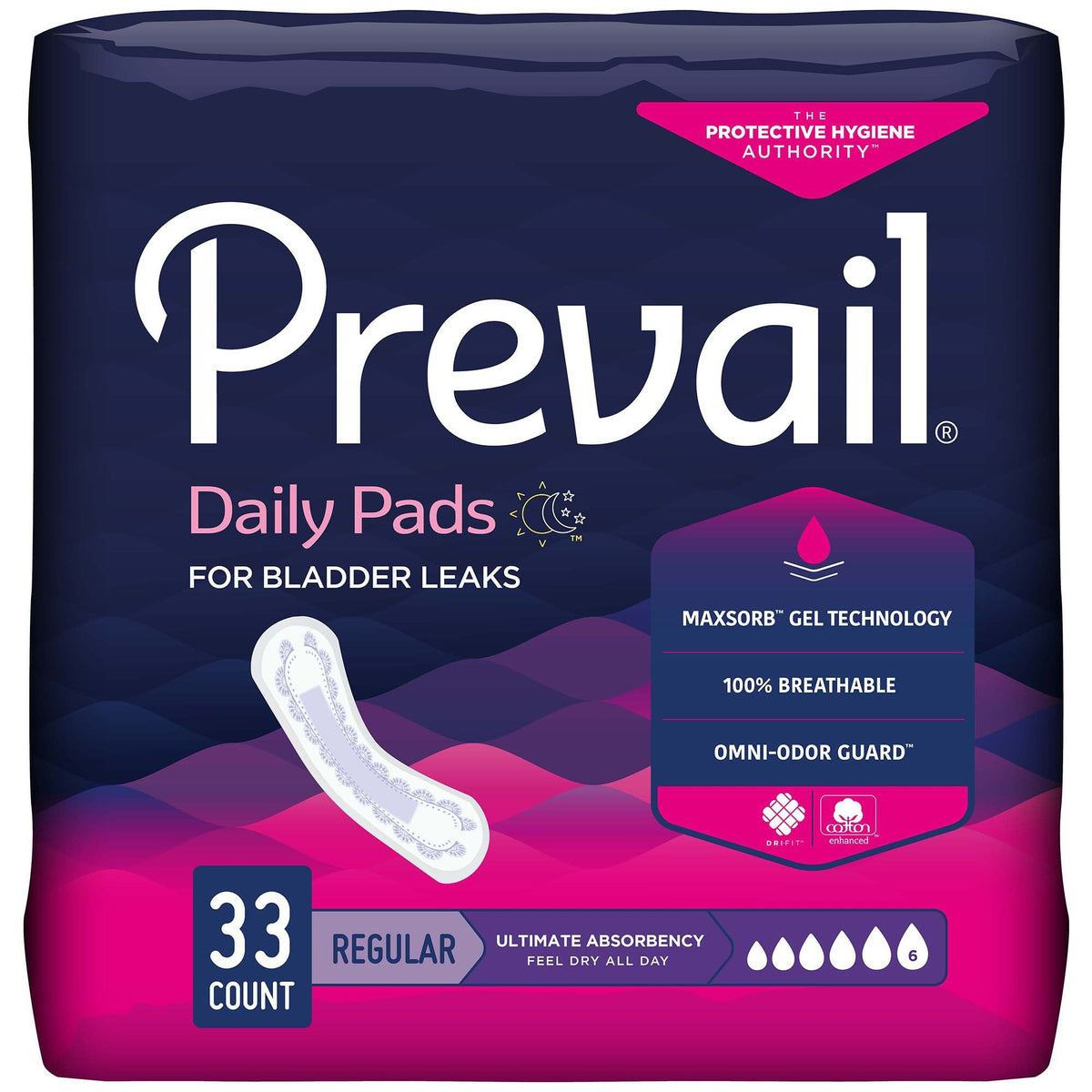 Prevail® Daily Pads Ultimate Bladder Control Pad, 16-Inch Length - American Hospital Supply
