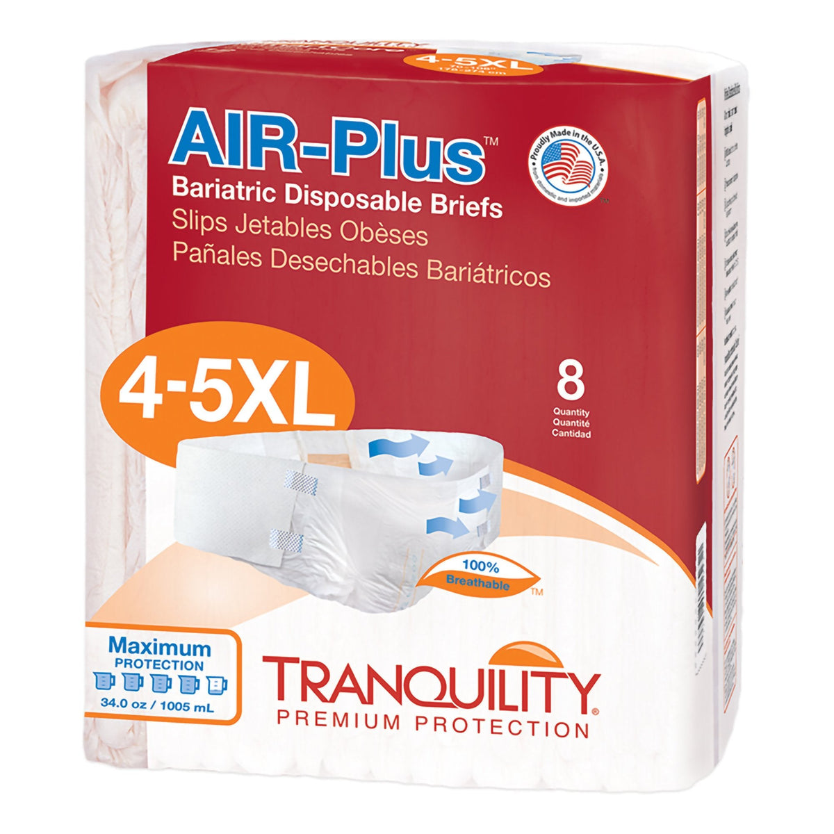 Tranquility® AIR-Plus™ Maximum Protection Bariatric Incontinence Brief - American Hospital Supply