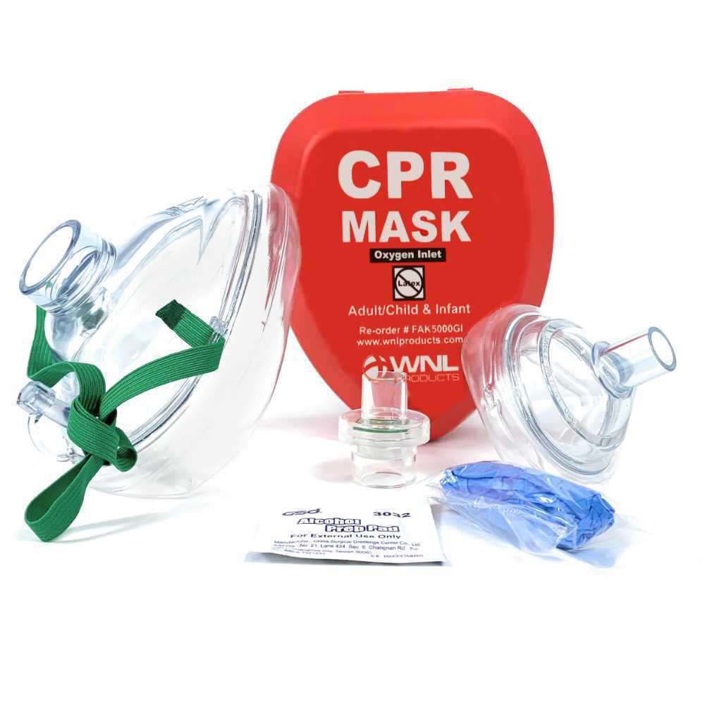 WNL Products CPR Masks with Red Case for Adults and Infants